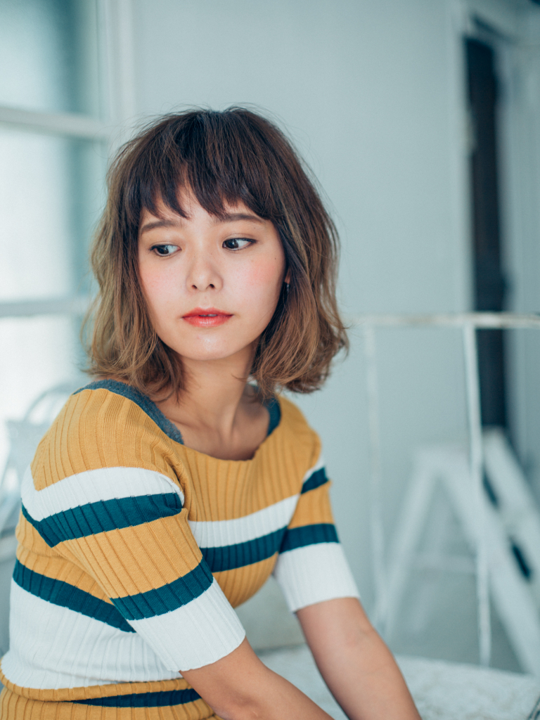 大倉山にある人気の美容室「ソラコ(SORACO)大倉山店」のヘアスタイル「揺れるエアリーロブ」の拡大画像